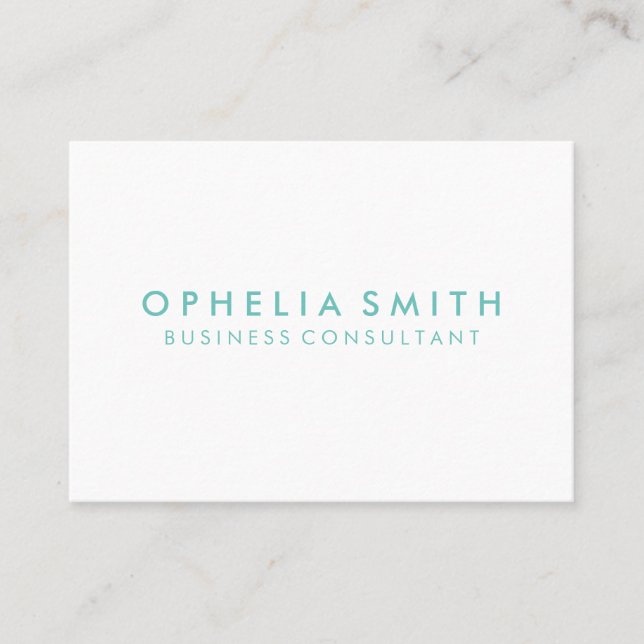 Minimalistischer grüner Text Visitenkarte (Vorderseite)