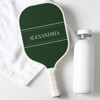 Minimalistischer grüner und weißer einfacher elega pickleball schläger