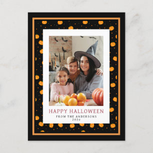 Minimalistischer Gruseliger Frohes Halloween 1 Fot Feiertagspostkarte