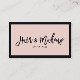 Minimalistischer Haarstropp-Künstler Blush Pink Visitenkarte