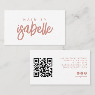 Minimalistischer Haarstylist Dusty Pink Schrift Visitenkarte