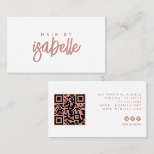 Minimalistischer Haarstylist Dusty Pink Schrift Visitenkarte