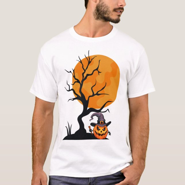 Minimalistischer Halloween-Feiertag T-Shirt (Vorderseite)
