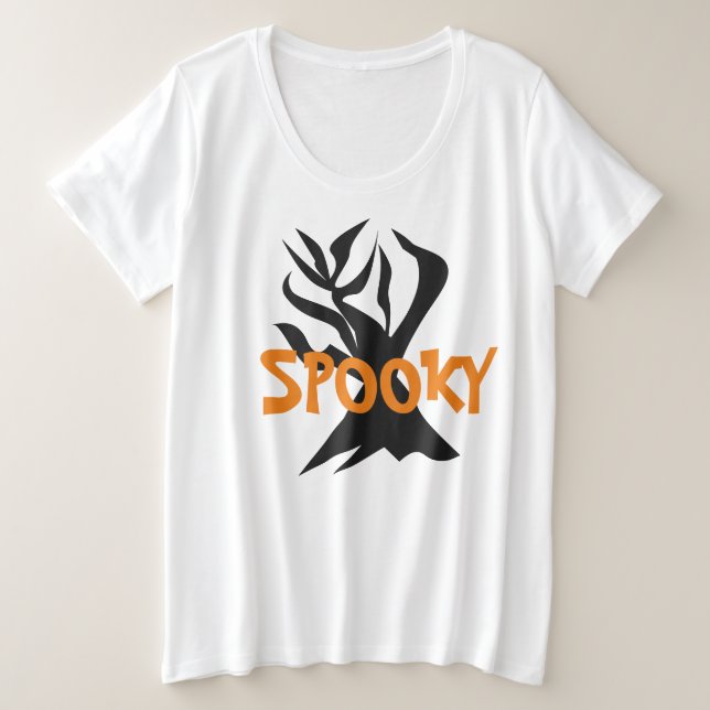 Minimalistischer Halloween Spooky Tree Große Größe T-Shirt (Design vorne)