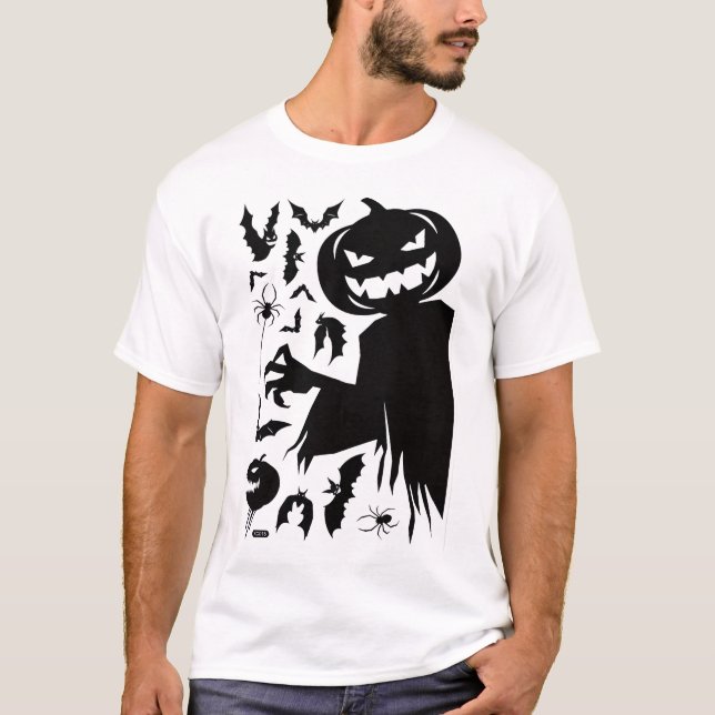 Minimalistischer Halloween-T - Shirt mit einem läc (Vorderseite)