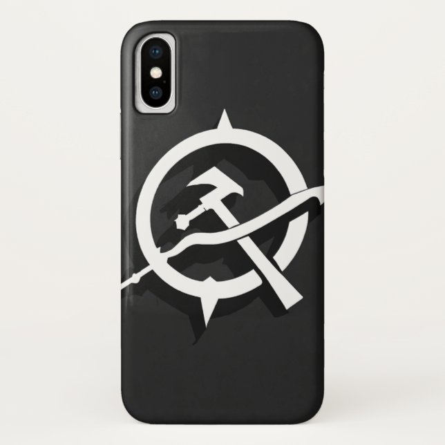 Minimalistischer Hammer und Sichel - Schwarz & Wei Case-Mate iPhone Hülle (Rückseite)