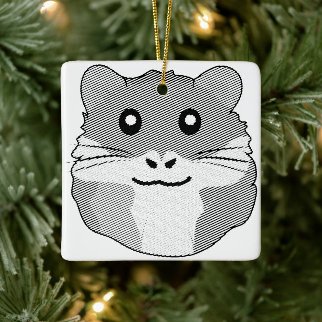 Minimalistischer Hamster Keramikornament (Baum)