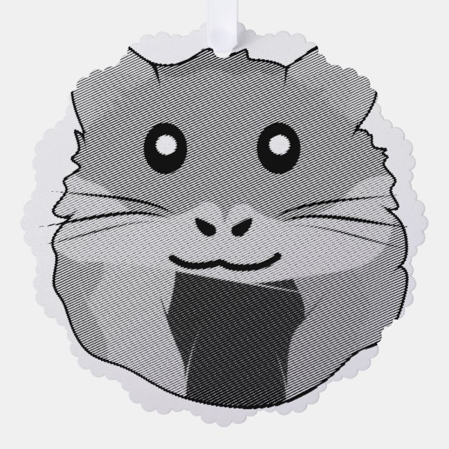 Minimalistischer Hamster Ornament Karte (Vorderseite)
