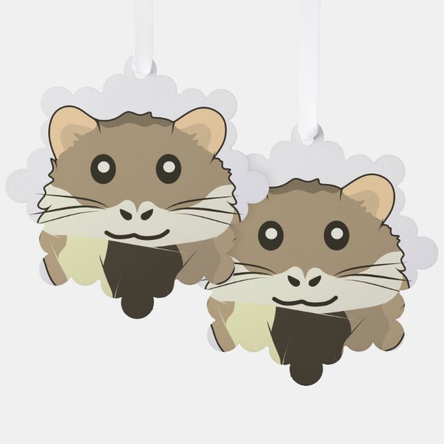 Minimalistischer Hamster Ornament Karte (Vorderseite/Rückseite)