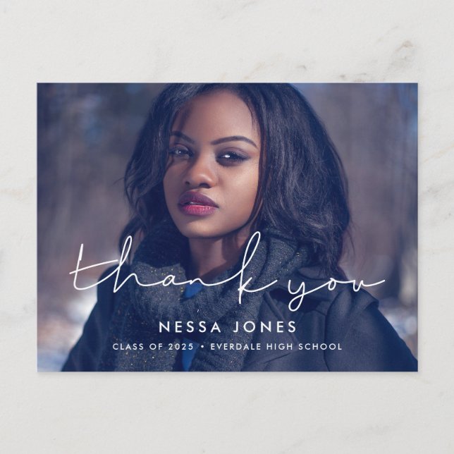 Minimalistischer handgeschriebener Abschluss Viele Postkarte (Vorderseite)