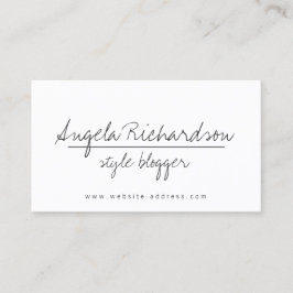 Minimalistischer handgeschriebener Stylist, Blogge Visitenkarte