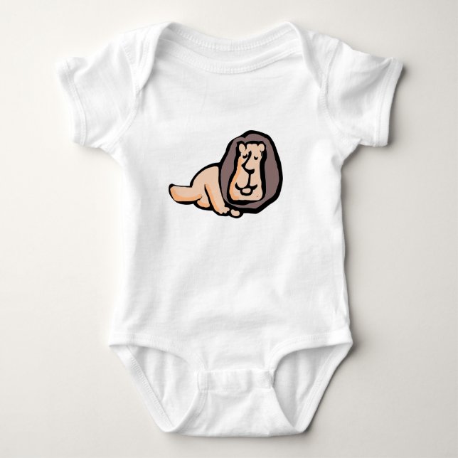 Minimalistischer handgezeichneter Löwe Baby Strampler (Vorderseite)