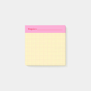 Minimalistischer Handgezeichneter Raster-Themenkop Post-it Klebezettel