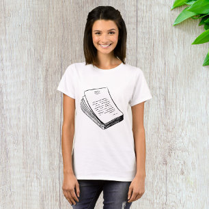Minimalistischer handgezeichneter Stapel Papier T-Shirt