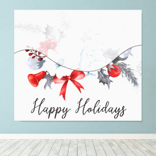 Minimalistischer Happy Holidays mit Weihnachtsgarl Leinwanddruck