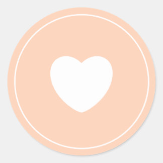 Minimalistischer Heftsticker | Pfirsich Runder Aufkleber