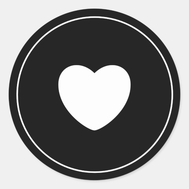 Minimalistischer Heftsticker | Schwarz Runder Aufkleber (Vorderseite)