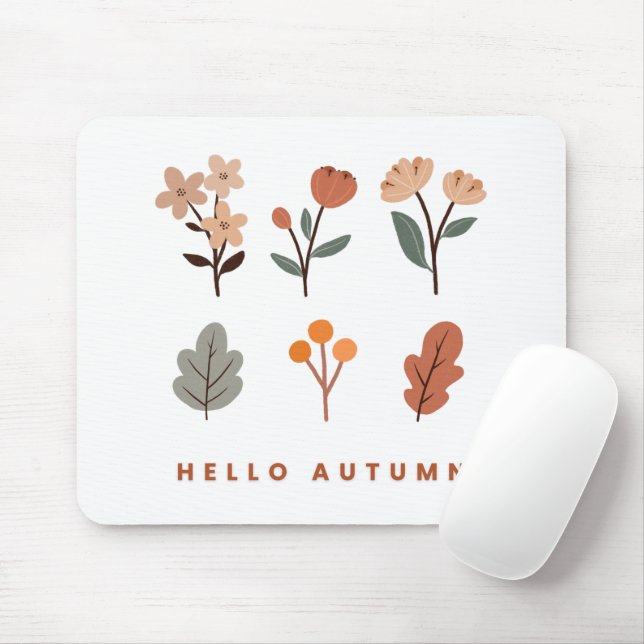 Minimalistischer Herbst Florals Mousepad (Mit Mouse)