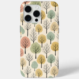 Minimalistischer Herbstbaum Muster Pastellwald Case-Mate iPhone Hülle