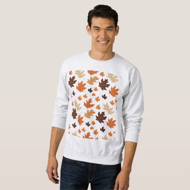 Minimalistischer Herbstleaf Muster Hoodie - Gemütl (Vorne ganz)