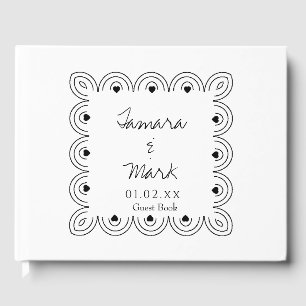 Minimalistischer Herzen-Rahmen für Hochzeitslogo Gästebuch