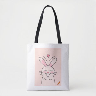 "Minimalistischer, herzhafter Bunny Design Bag - S
