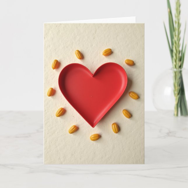 Minimalistischer Herzring Karte (Vorderseite)
