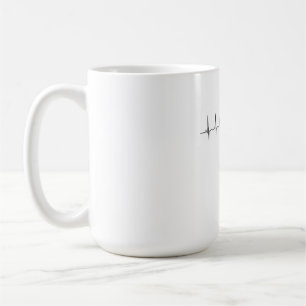Minimalistischer Herzschlag-Linien-Kaffeebecher Kaffeetasse