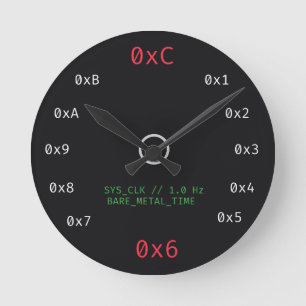 Minimalistischer Hexadezimalcode Dunkle Programmie Runde Wanduhr