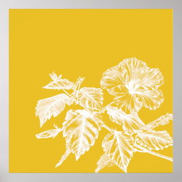 Minimalistischer Hibiskus Blume Kunst Poster