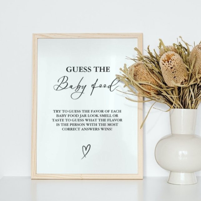 Minimalistischer Hinweis: Baby Food Baby Shower Ga Poster (Von Creator hochgeladen)