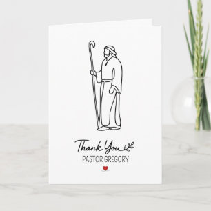 Minimalistischer Hirten-Dank für den Pastor Karte