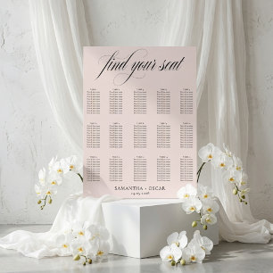 Minimalistischer Hochzeits-Sitzplan Elegante Sch Poster