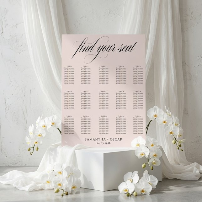 Minimalistischer Hochzeits-Sitzplan | Elegante Sch Poster (Von Creator hochgeladen)