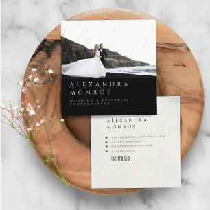 Minimalistischer Hochzeitsfotograf Foto Quadratische Visitenkarte
