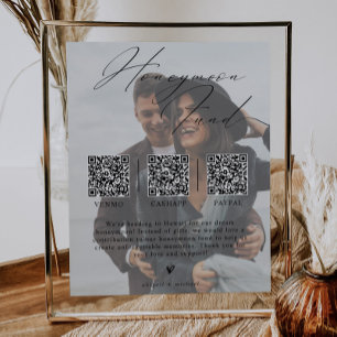 Minimalistischer Hochzeitsgeschenk-Fonds mit Foto Poster