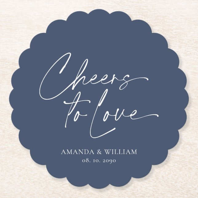 Minimalistischer Hochzeitspapier-Untersetzer Untersetzer (Vorderseite)