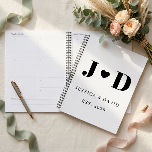 Minimalistischer Hochzeitsplaner für das Brautpaar Planer