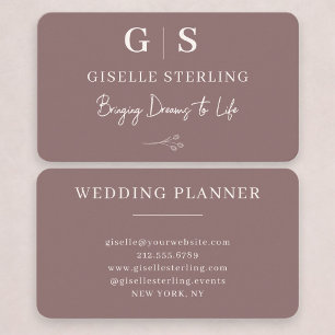 Minimalistischer Hochzeitsplaner Visitenkarte