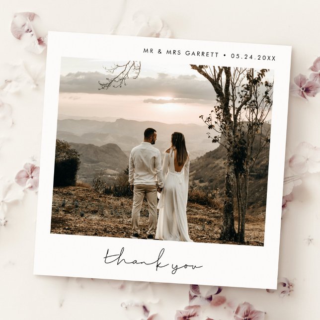 Minimalistischer Hochzeitsplatz Danke Karte (Von Creator hochgeladen)