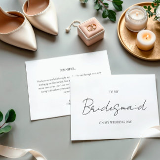 Minimalistischer Hochzeitstag für meine Bridesmaid Einladung