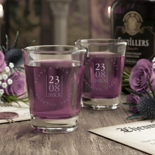 Minimalistischer Hochzeitstag Mauve ID889 Schnapsglas
