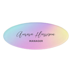 Minimalistischer Holograph Modernes Logo-Geschäft Namenschild
