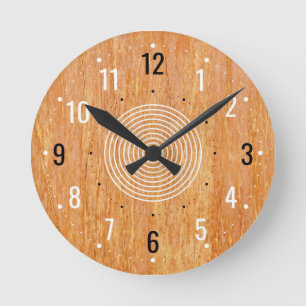 Minimalistischer Holzdekor - Altholz Runde Wanduhr
