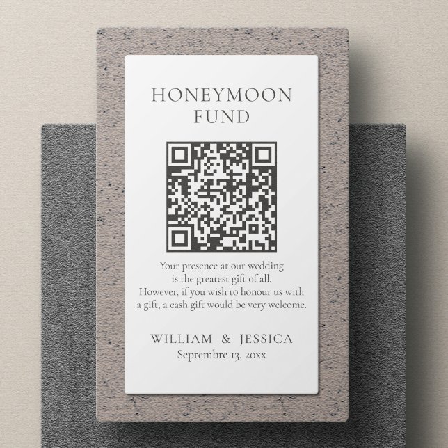 Minimalistischer Honeymoon-Fonds mit QR-Code Begleitkarte (Von Creator hochgeladen)