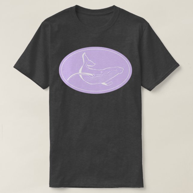 Minimalistischer Humpbackwal Lavender und White T-Shirt (Design vorne)