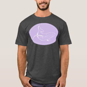 Minimalistischer Humpbackwal Lavender und White T-Shirt