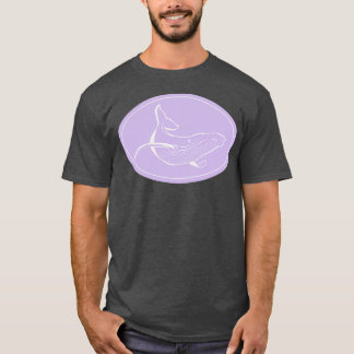 Minimalistischer Humpbackwal Lavender und White T-Shirt
