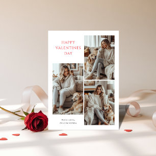 Minimalistischer Hund Lover Valentinstag Fotokarte Feiertagskarte