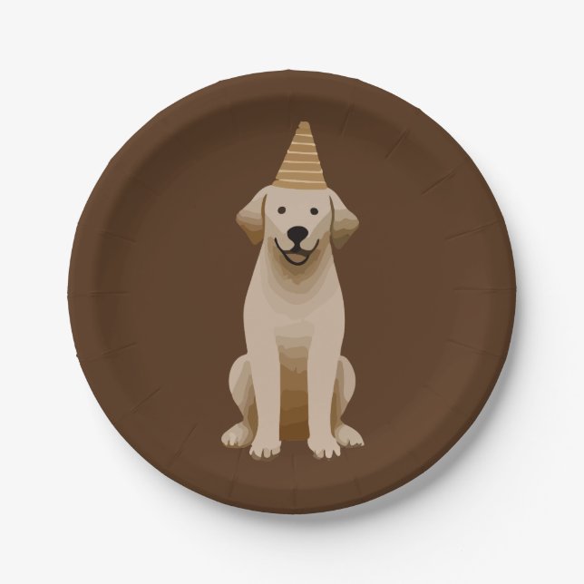Minimalistischer Hund zum Geburtstag Pappteller (Vorderseite)